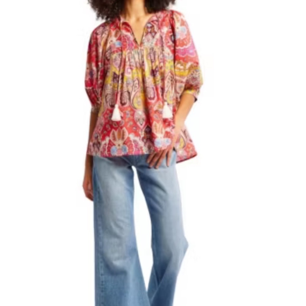 Mille Thalia Blouse- Colorful Paisley Blouse